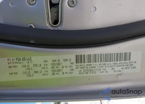 2018 Dodge Journey Se из США, поврежденный, VIN 3C4PDCABXJT171573